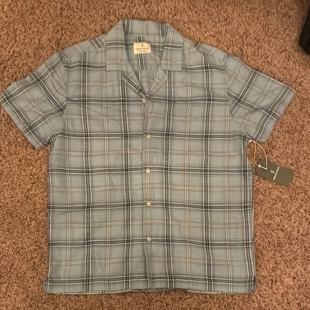 Men's Blue Plaid Shirt